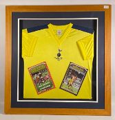 Replica Toffs 1982 FA Cup Final Tottenham Hotspurs Football Shirt, framed and mounted with two final