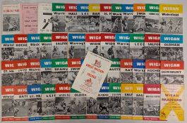 1966-1967 Wigan Rugby League Home Programmes, League and Cup, a good clean collection with