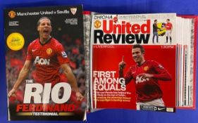 2012/13 Premier League Champions and Alex Ferguson final season Manchester Utd home match programmes