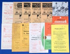 Selection of non-league Falmouth Town v 1950/51 Penzance, 1962/63 Bath City (FAC), 1964/65 Truro