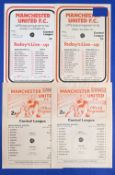 Manchester United 1978/79 reserves homes Bury, Burnley, Everton, Preston NE ™; fair/good. (4)
