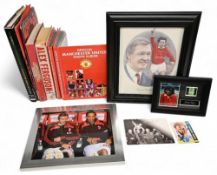 Manchester United FC memorabilia including signed photographs and books to include: The Hamlyn