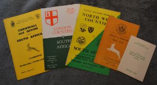 1960 S Africa in the British Isles Rugby Programmes etc (5): Small card tour itinerary, plus the