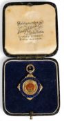 1938-39 Bury Town Suffolk County Football Association 9ct Gold Medal: gold and enamel Senior Cup