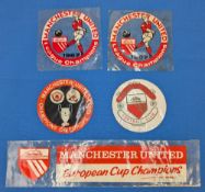 1967-68 Manchester United European Champions and League Champions Football Car Window Stickers