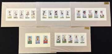 1920s/30s Part-Sets of Rugby Cigarette Cards, Mounted to Frame (5): Still in protective polythene,