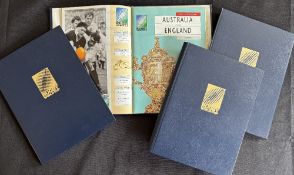 1991 RWC VIP bound edition Rugby Programmes (5): Hardbound in navy with silver IRB RWC Logo, ‘two in