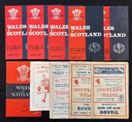1948-76 Wales v Scotland Rugby Programmes (9): 1948, 50, 52, 54 (last at Swansea, snow-delayed), and