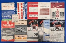 1957/58 Manchester United FAC runners-up, collection of programmes in the FA Cup as follows: 3rd