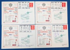 4x 1971 Signed Football FDC covers Arsenal v Stromsgodset Dramen, Bob Wilson, Frank McClintock, Jack