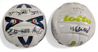 2x 1990s multi signed Wolverhampton Wanderers Footballs, with good signatures of Steve Bull, Matt