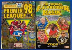 1998 and 2003 Merlin Premier League Sticker Book Albums, both complete and good used condition (2)
