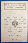 1946 Cheshire Cup Final Hyde United v Witton Albion single sheet programme 30 March 1946; slight