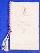 1951/52 Manchester United Division 1 champions celebration: Dinner, dance menu and toasts,