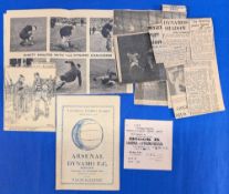 1945/46 Chelsea v Moscow Dynamo Ticket, plus a pirate programme for the Arsenal v Moscow Dynamo
