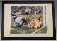 Brian West England v Scotland 1955 with Wolverhampton Wanderers interest, limited edition print of