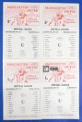 Manchester United reserves 1970/71 homes v Everton, Stoke City, Bolton Wanderers, Blackpool (team