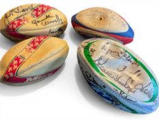1990s on Miniature Signed Rugby Ball Selection (4): Welsh and wider interest, two Mitre, one Gilbert