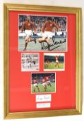Framed and special glass Martin Peters x4 pictures including two with autographs and separate