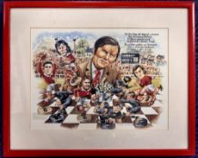 1978 Llanelli and Lions Coach Carwyn James Framed Rugby Tribute, mf&g: Special, sought-after large