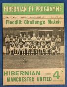 1955/56 Hibernian v Manchester United floodlit challenge match programme 19 September 1955 at Easter