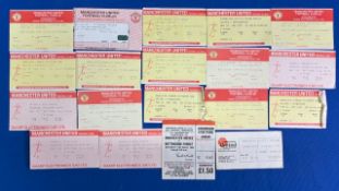 TICKETS: Collection of Manchester United home match tickets; 1970s (early-undated) v Everton, 1985/
