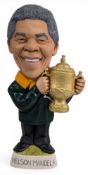 Rare Nelson Mandela Grogg Rugby Figure by Richard Hughes: Much sought-after, c.9”, limited edition