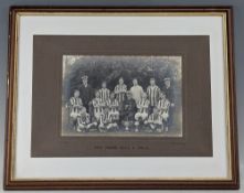 1911-12 HMS Fishguard BAC Football Team Photograph, framed under glass - size 45cm x 53cm