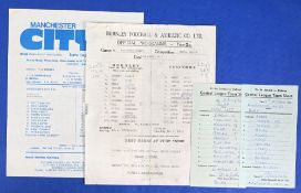 Manchester United 1976/77 aways reserves Burnley, Manchester City plus away reserve match at Bury