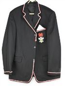 Modern Replica Welsh imaginary early 1900s Blazer with Badge: Seam-Braided in Red and White and