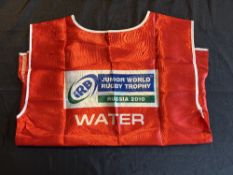 2010 Junior IRB World Cup in Russia, Waterboy’s Bib: Red bib from this tournament, logos and