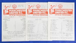 Manchester United 1983/84 reserves homes WBA, Newcastle United, Sunderland; fair/good (3)