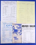 1972/73 Manchester United away reserve programmes Aston Villa, Derby County, Manchester City (sore),