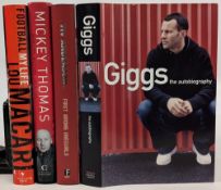 4x Manchester United signed Books - Lou Macari Football My Life signed 2008, Mickey Thomas signed
