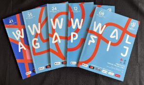 RWC 2023 Wales Rugby Programmes in France (5): All the Welsh clashes, large, glossy detailed issues,