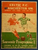 1955/56 Celtic v Manchester United Cheshire Homes fund raiser 16 April 1956 programme, creases,