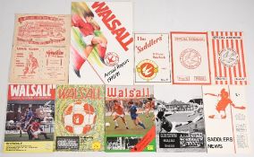 Selection of Walsall programmes 1950/51 Brighton (folds, tear on folds), 1969/70 Bournemouth, 1983/