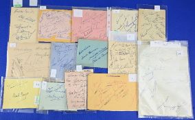 Newcastle Utd FAC Finals 1951, 1952, 1955 era collection of player signatures on separate removed