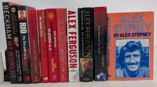 12x Manchester United hardback football books, autobiography, biography and related football