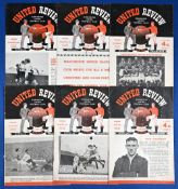 1953/54 Manchester United home programmes Sunderland, Sheffield Wednesday (score to cover), Burnley,