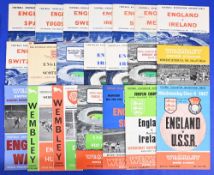 Selection of England international home programmes and match tickets (tickets have score and usually