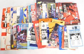 1970-2000s Carton of football programmes, British teams with unusual items of West Ham v Coventry