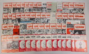 1971-1978 Wigan Rugby League Home Programmes, League and Cup, a good clean collection with