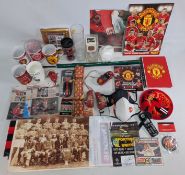 Manchester United Football Merchandise Collectables: a mixed lot, noted items inc posters, Champions