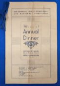 1950 The Football League Secretaries/Managers Association Annual Dinner Menu held at Connaught