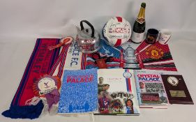 Collection of Crystal Palace Football memorabilia: including a kettle presented to Bob 