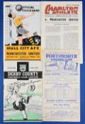 Manchester United away match programmes 1948/49 Hull City (FAC), Charlton Athletic, Portsmouth (