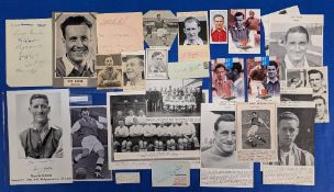 1948 Arsenal Autographs on card George Swindin, Bryn Jones, Reg Lewis, Jimmy Logie, Don Roper, Wally