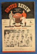 1951/52 Manchester United v Hapoel Tel-Aviv friendly match programme 26 September 1951, kick-off 5.