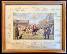 1996 Scottish Rugby Squad signed Rugby Illustration: Kevin Walsh nostalgic 1950s style ‘Going For